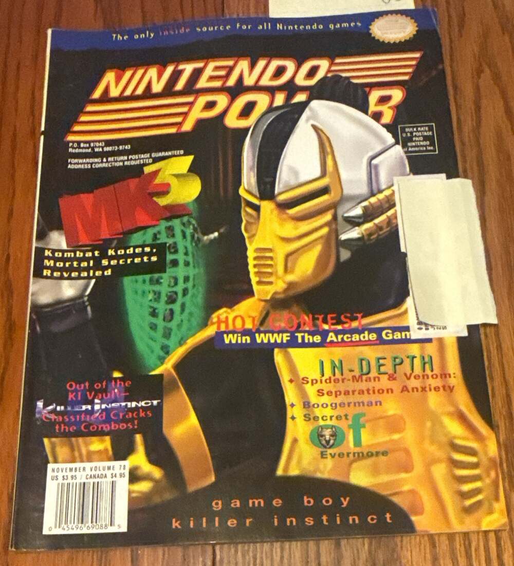 Nintendo Power Vol 78 Nov 1995 Mortal Kombat 3 with Donkey Kong Country 2  (85)